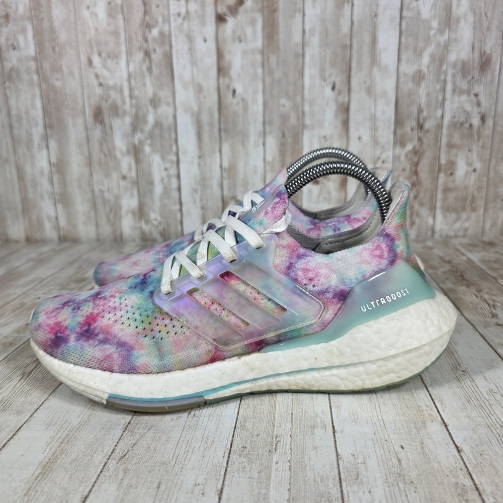 Adidas Ultraboost 21 Primeblue Running Shoes Tie Dye Multi Color Womens Size 7 - Picture 2 of 8